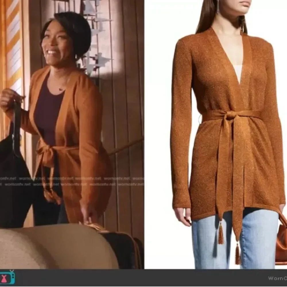 L'AGENCE Juni Tassel Belt Cardigan